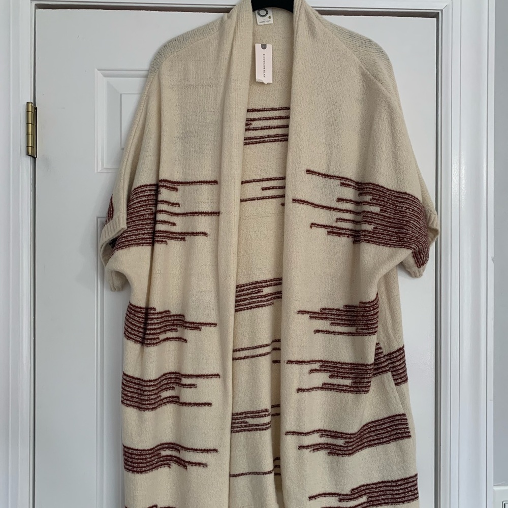 Anthropologie open cardigan with tassel detail